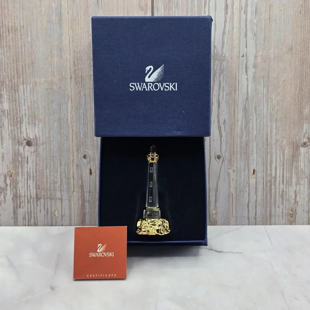 Swarovski 2002 Crystal Moments Figurine Gold Crystal Lighthouse 275013